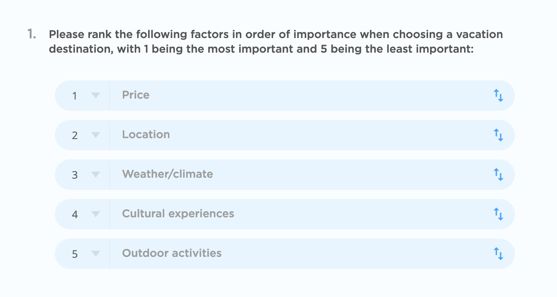 Create a Ranking Question