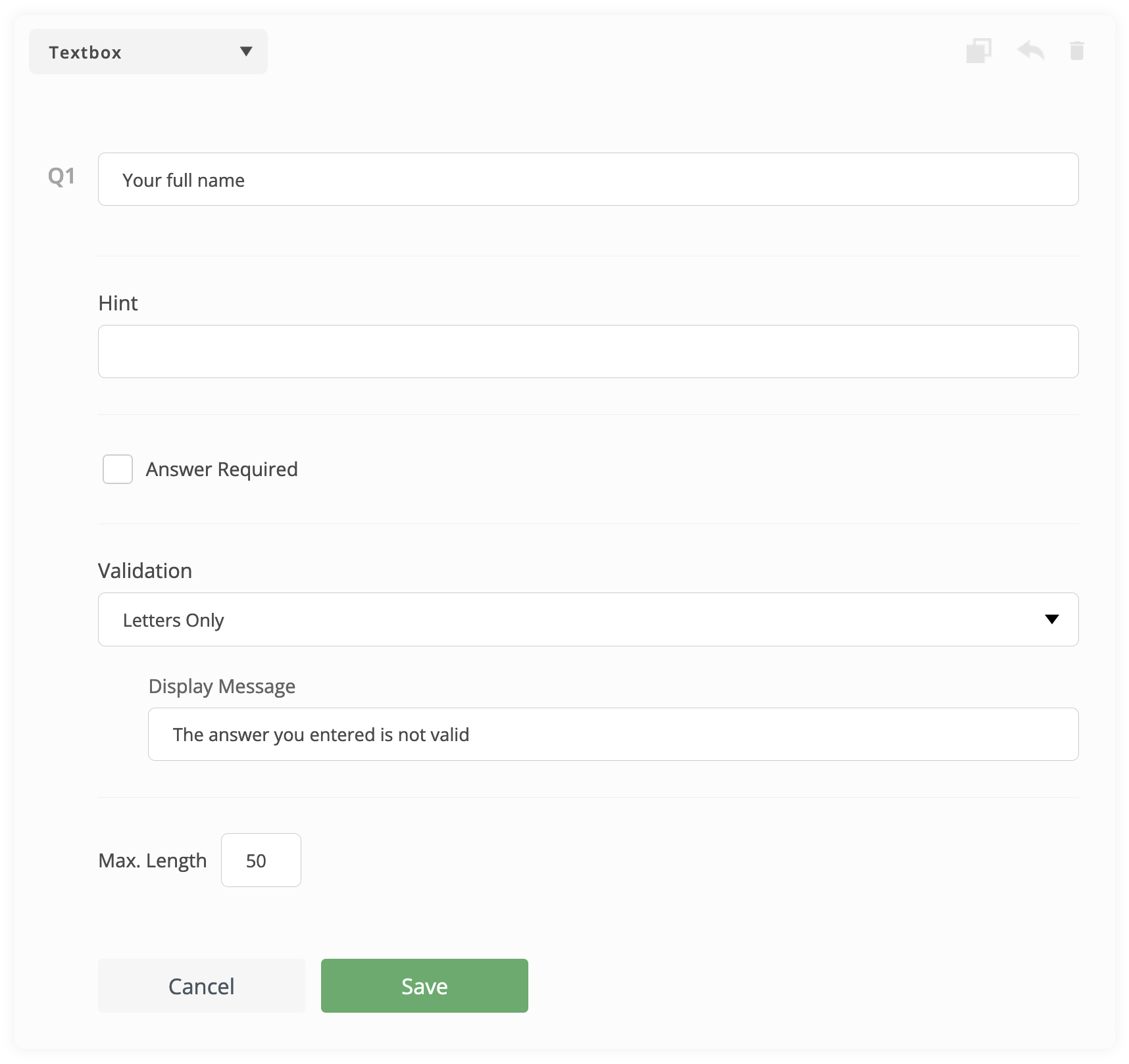 Modify question details and options