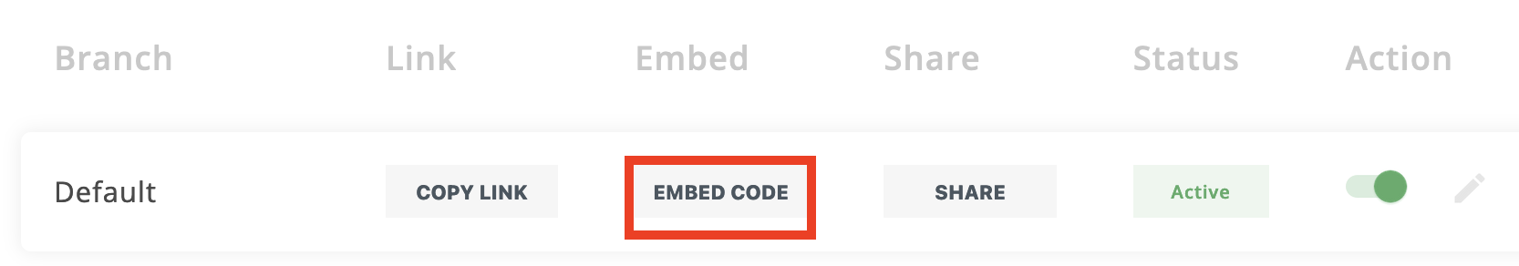If you like to embed the survey in your website, click on Embed Code to copy it (Optional)