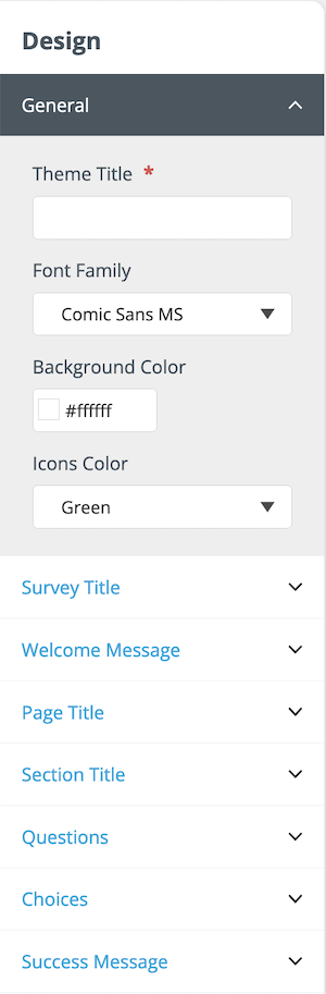 To create a theme click on Create New Theme