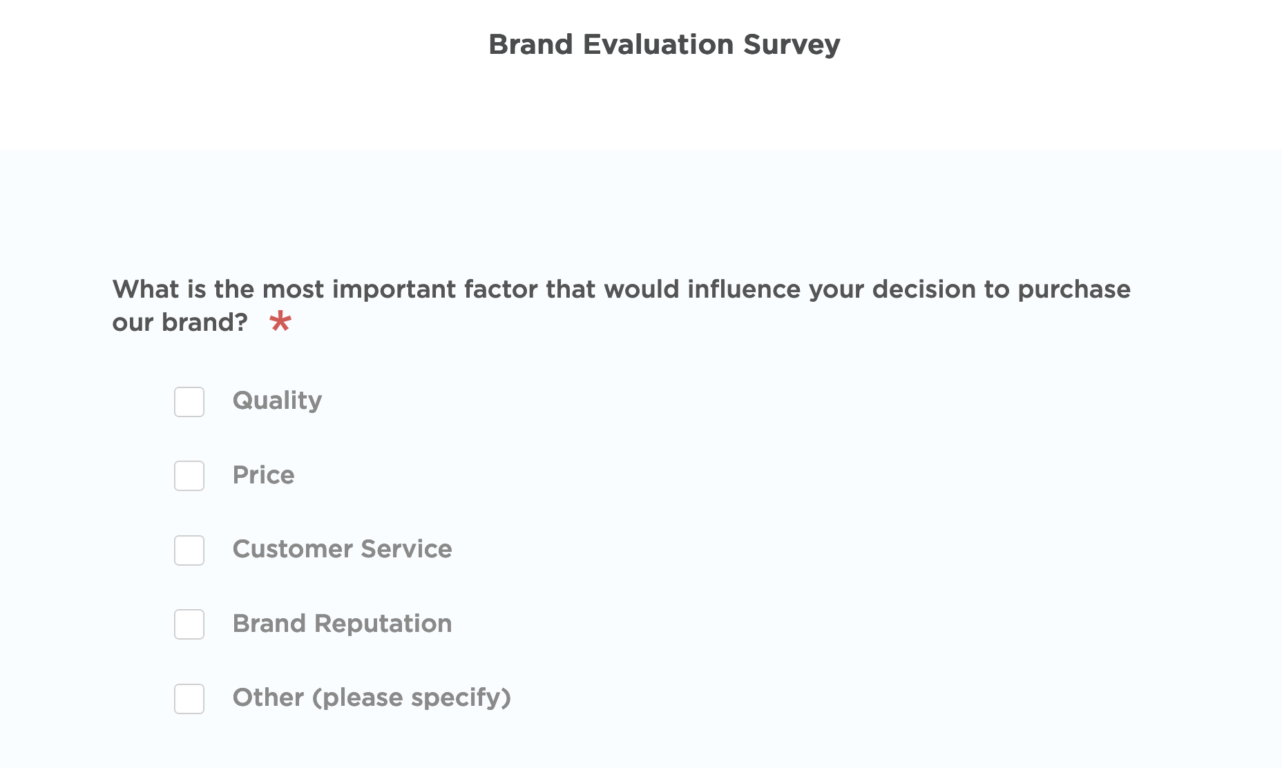Brand Evaluation Survey Template