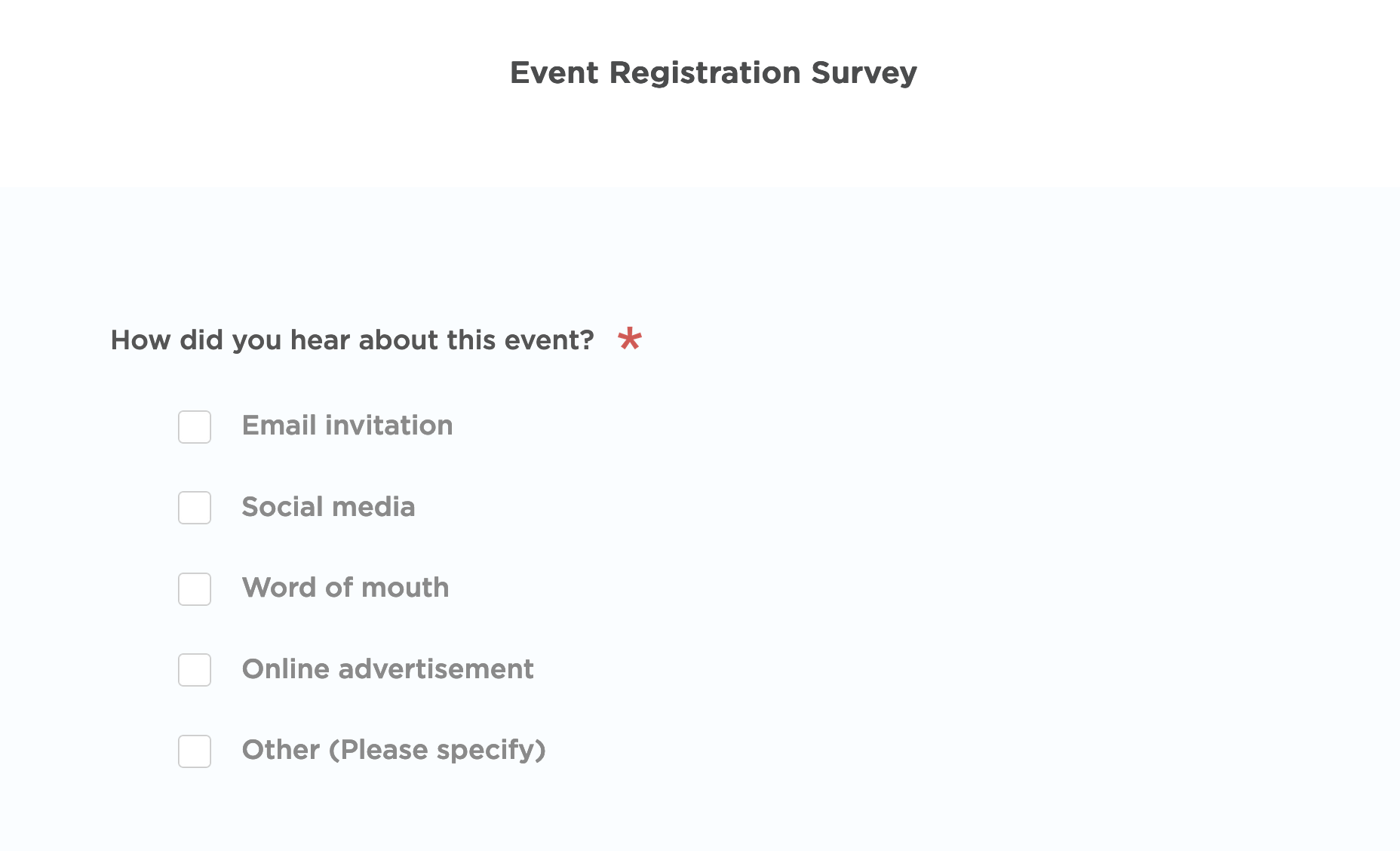 Event Registration Survey Template