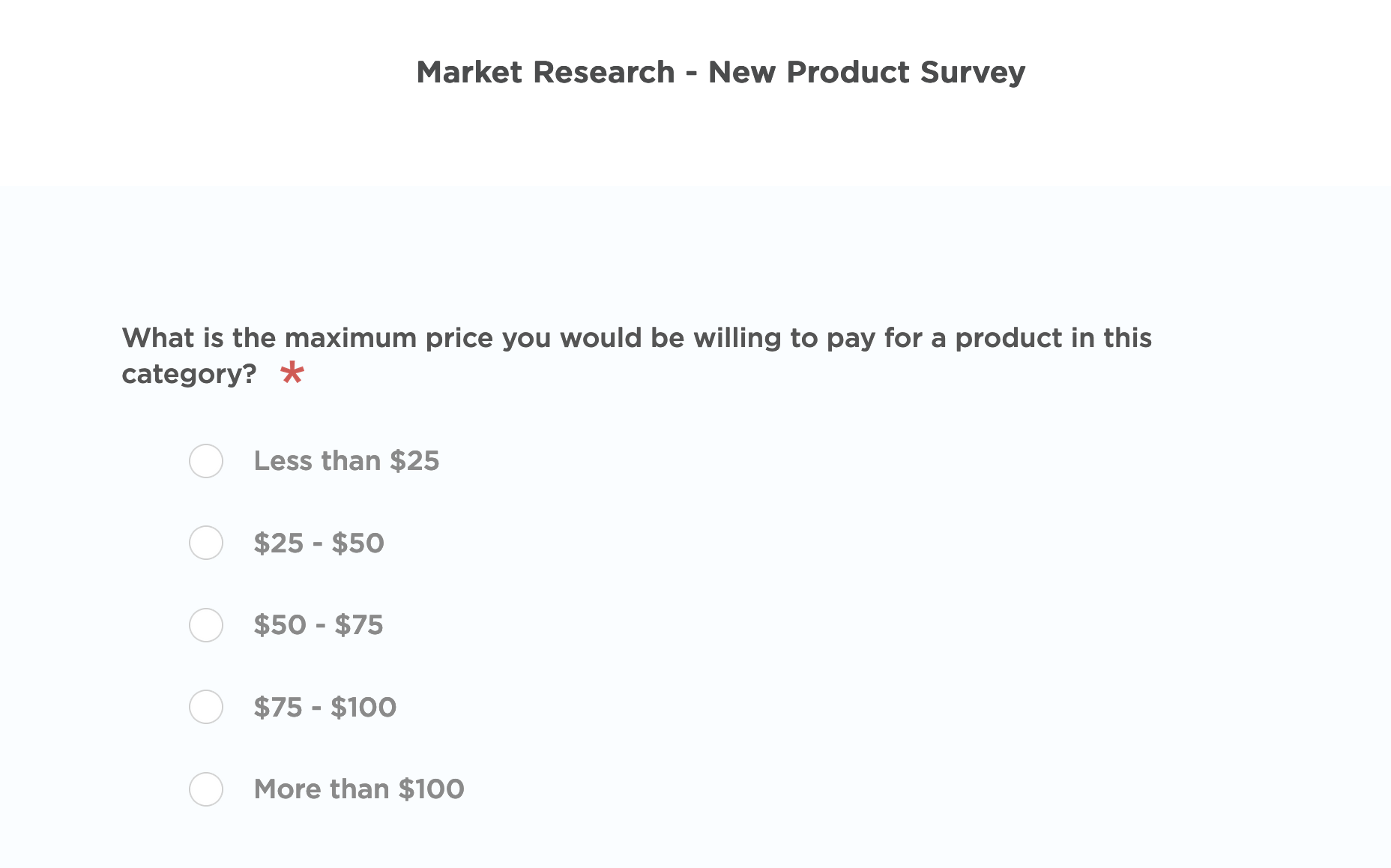 Market Research - New Product Survey Template
